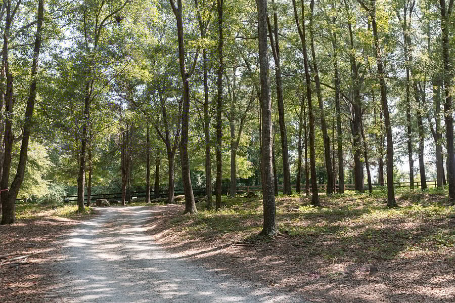 View leaving property at the front entrance.