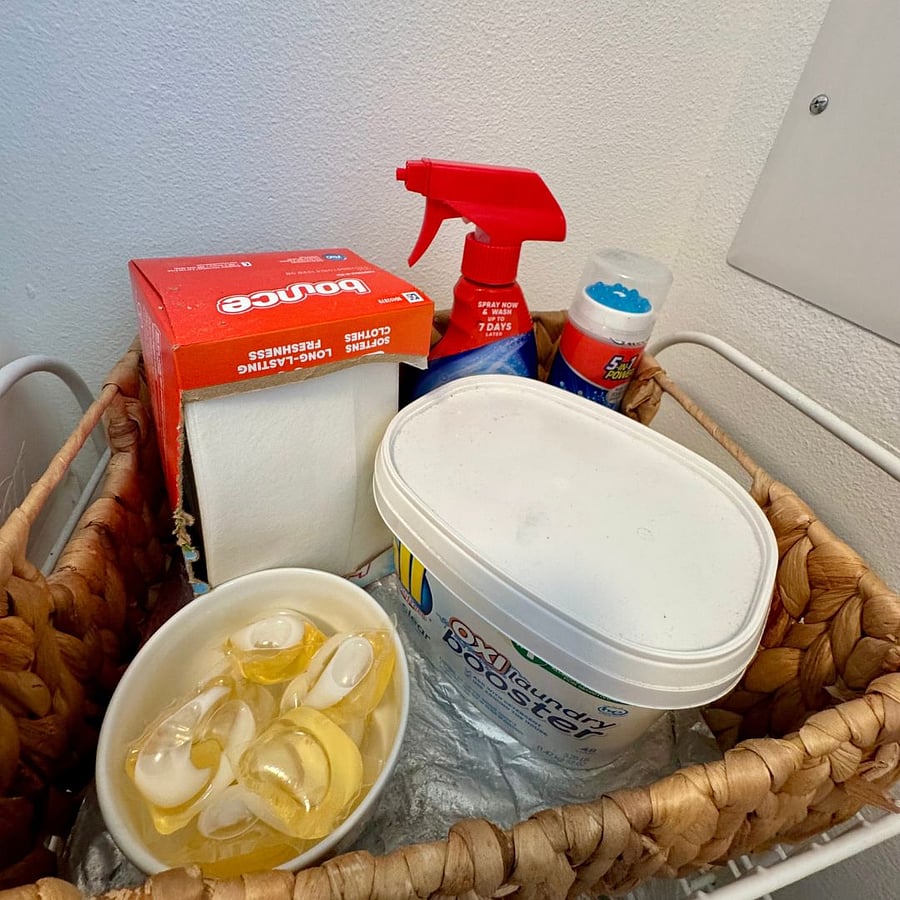 Short-Term Rental with Laundry Essentials. Furnished Tacoma housing with in-unit washer and dryer, stocked with soap, bleach, and stain treatment  ideal for medical staff and short-term professionals.
