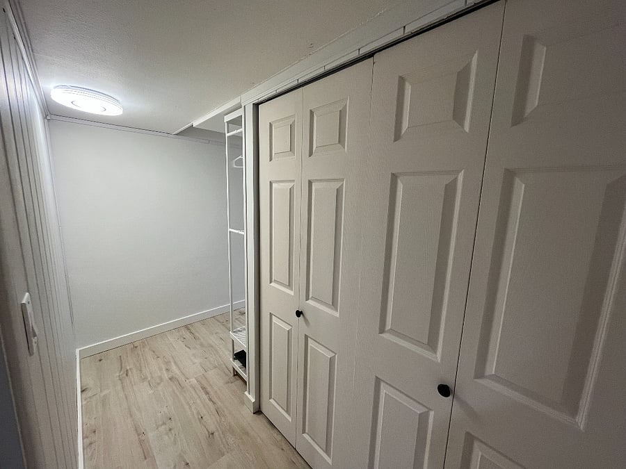 Closet with additional space heaters and storage