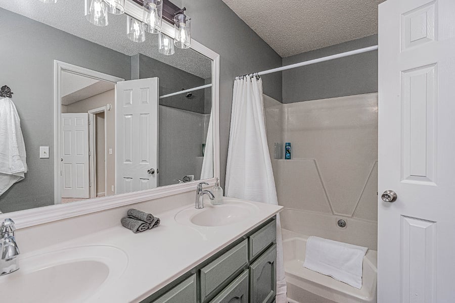 Primary bath with double vanity