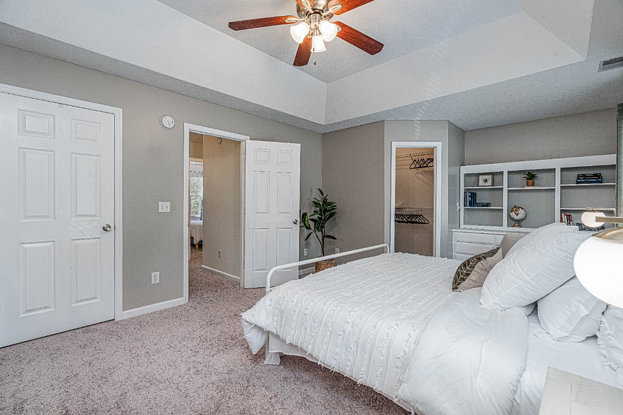 Primary Bedroom - King with two closets and desk area