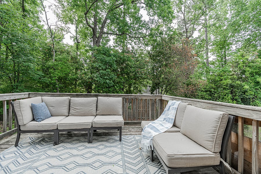 Back Deck overlooking fenced-in yard