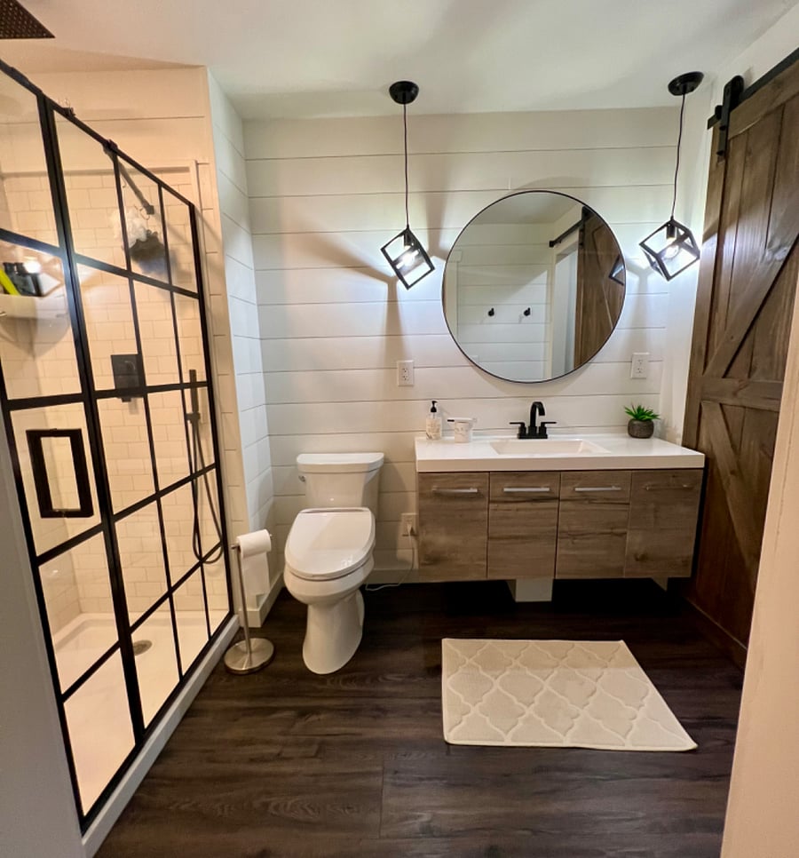 Rainfall shower, remodeled last year