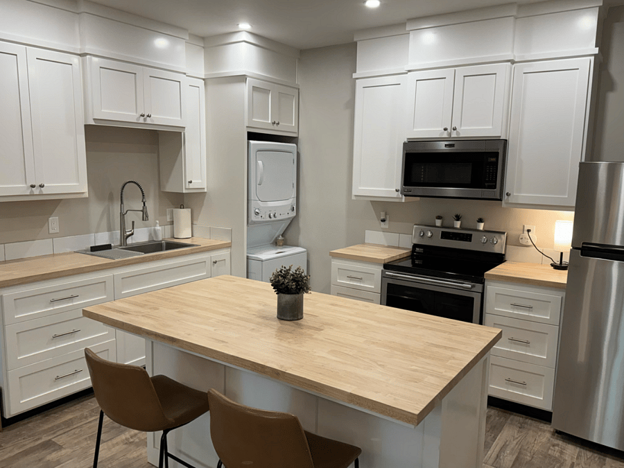 Barstool seating/eating area
