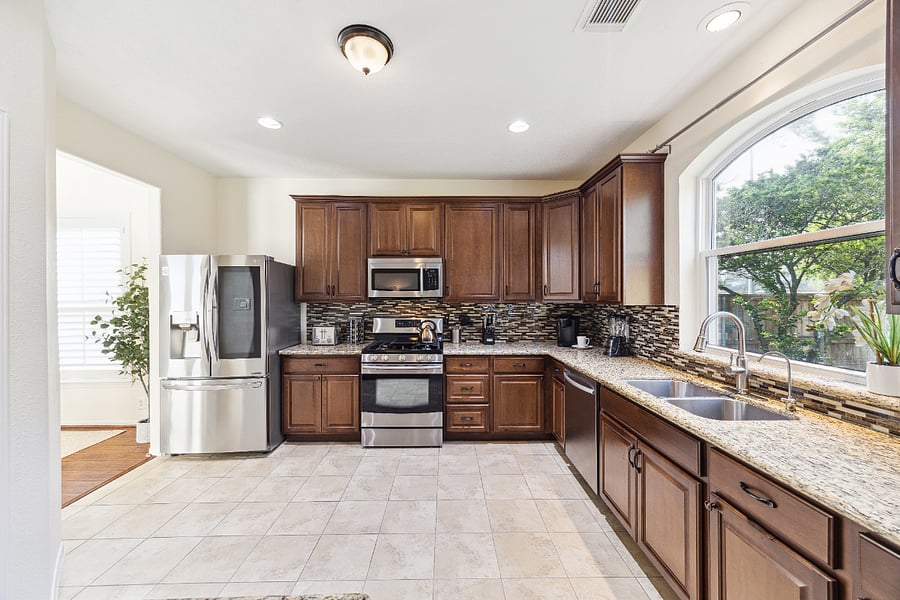 Prepare delicious meals in the spacious kitchen