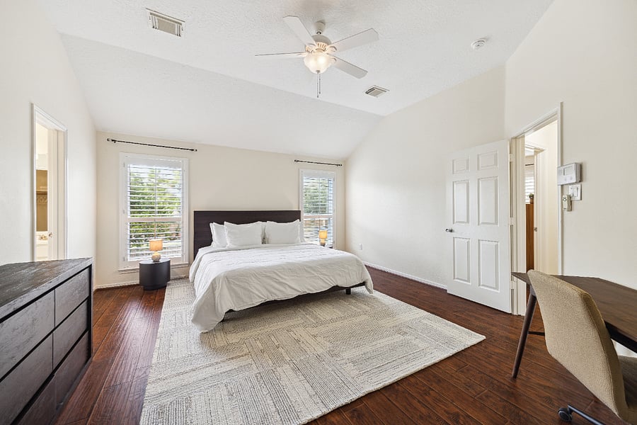 Rest your head in the spacious master bedroom