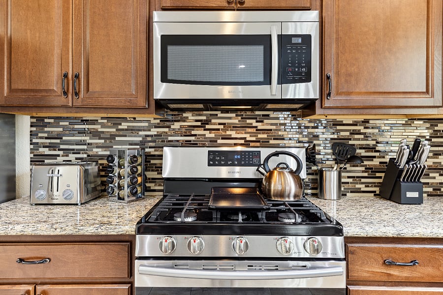 Enjoy brand new stainless steel appliances to make your meals