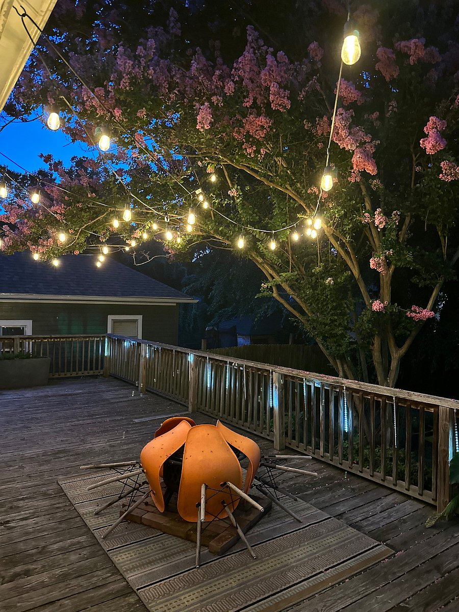 backyard deck and fire pit