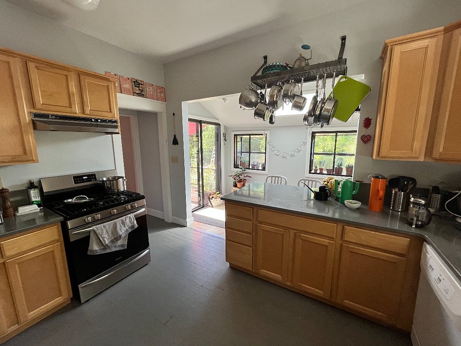 Kitchen view to back deck