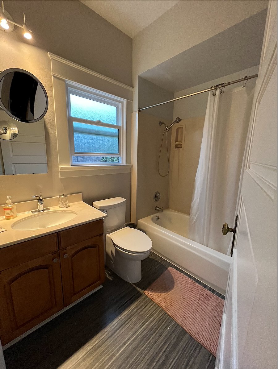 Main floor bathroom with shower