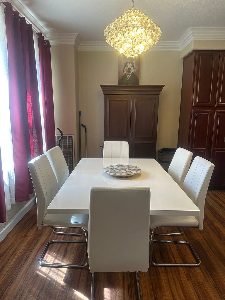 Dining room table (adjustable) and wine bar