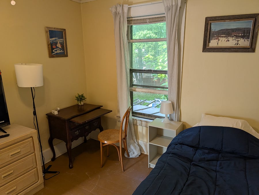 Second bedroom also has a desk/dressing table and a 50" TV and excellent lighting. It can be accessed from the master bedroom or the door between them can be locked from either (or both) sides.