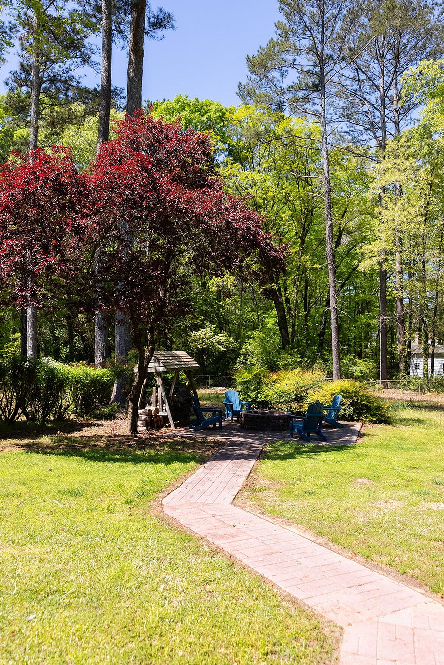 Fire pit from deck