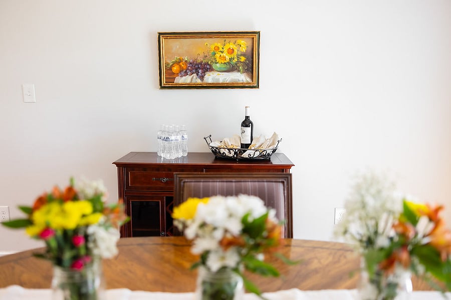 Flowers and wine