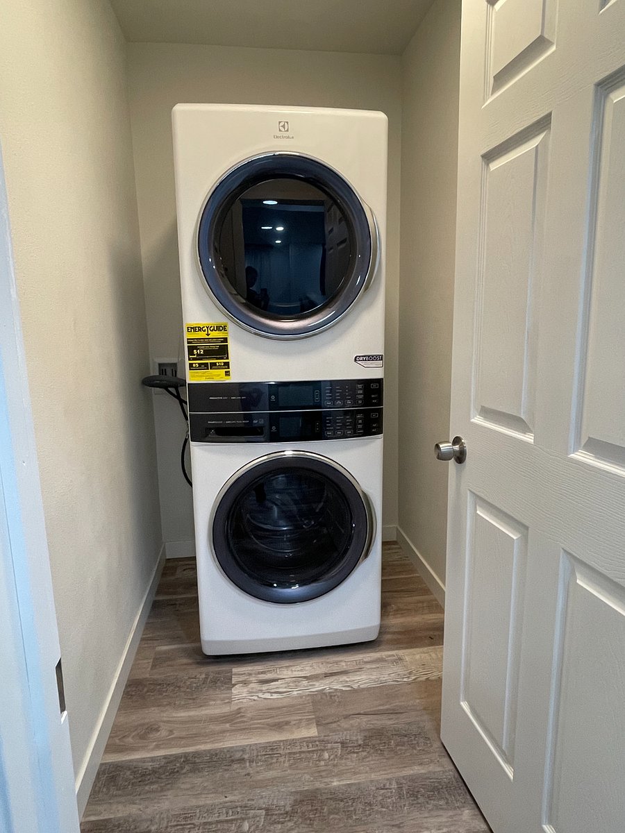 In unit washer and dryer; Iron and ironing board available