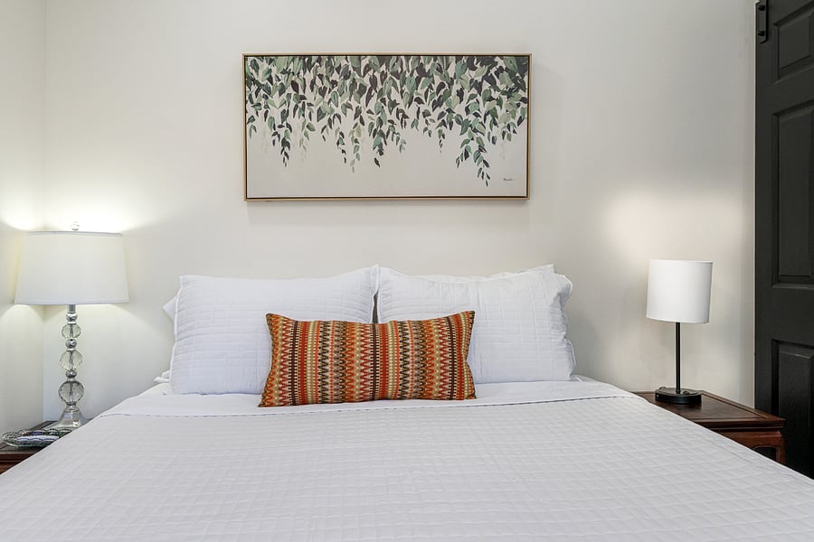 Relax in the comfortable queen bed.
