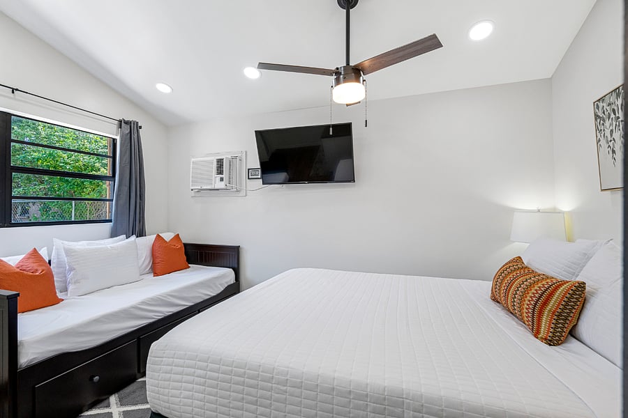 The daybed is also great for extra seating.