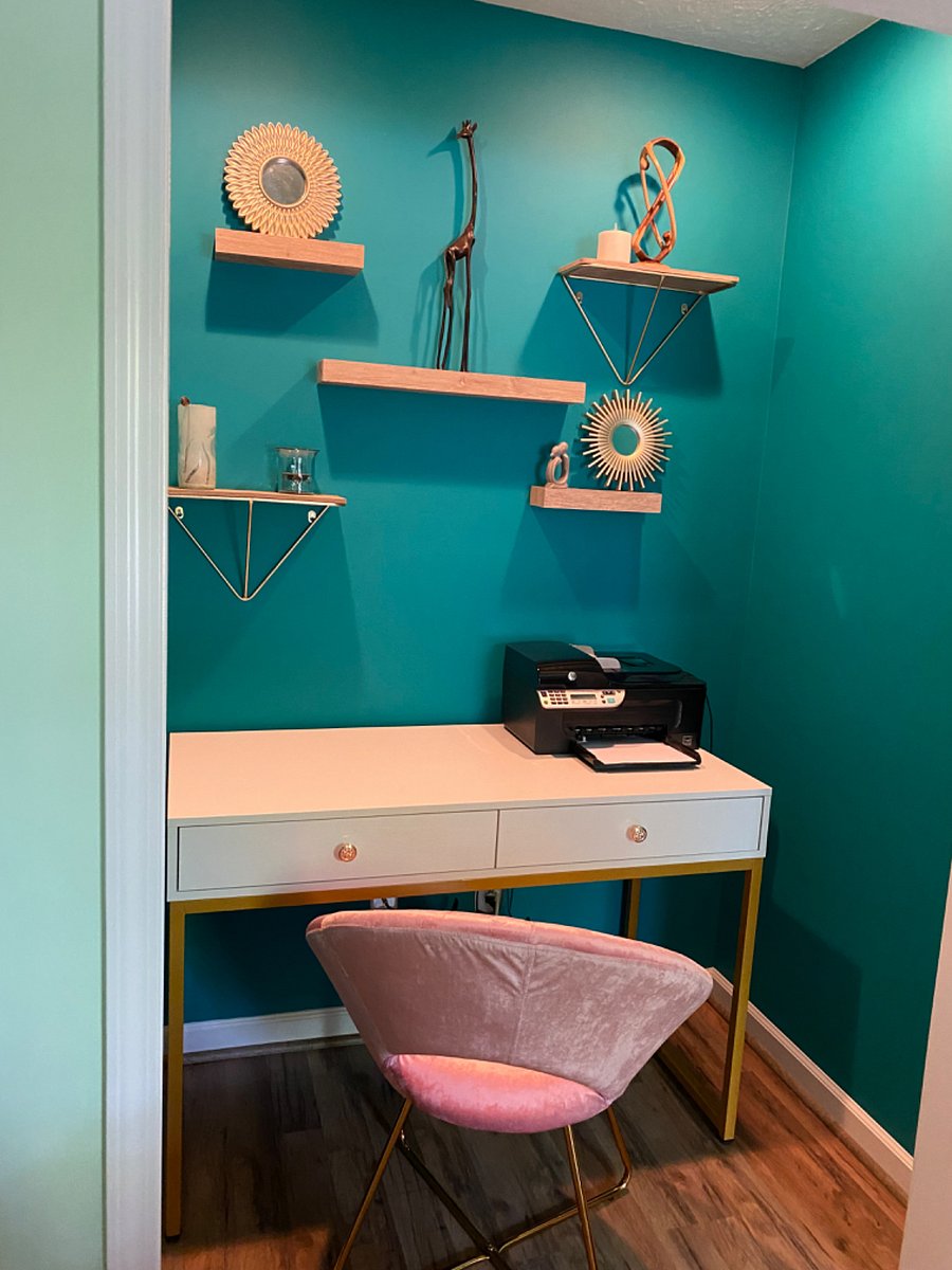 "Cloffice" designated workspace in third bedroom