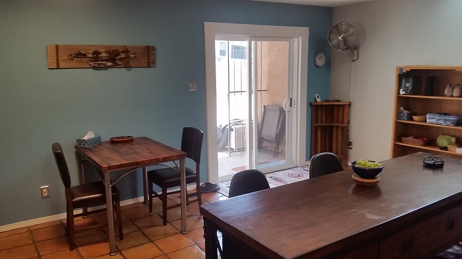 Kitchen eating area, walk out to private back yard.