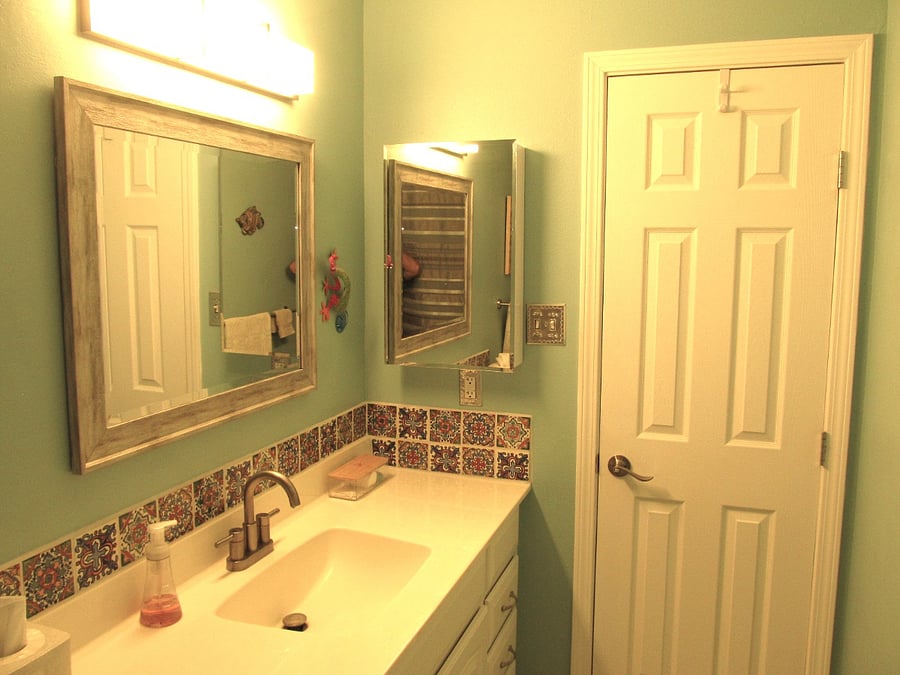 Bathroom with generous storage and counter space