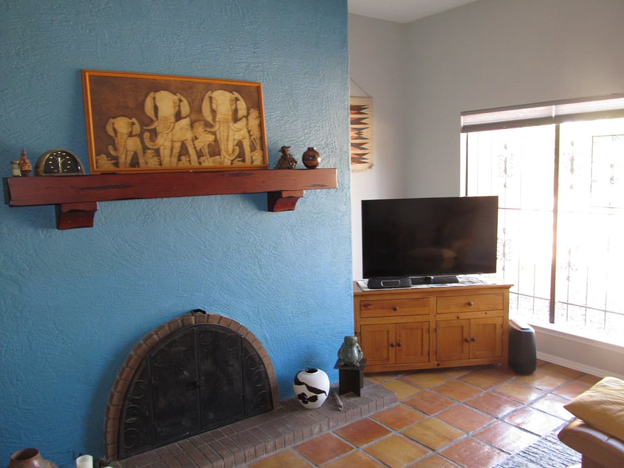 Cozy gas fireplace