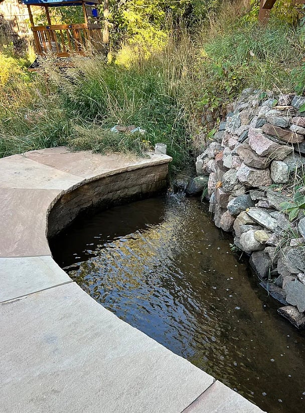 Acequia - natural water coming from the nature Preserve that flows through the property