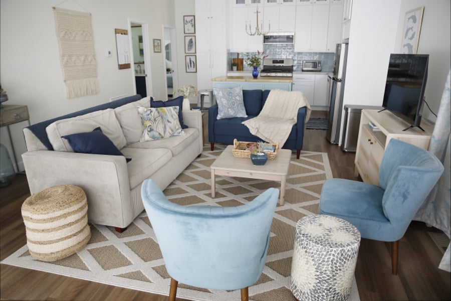 Living room with open floor plan.