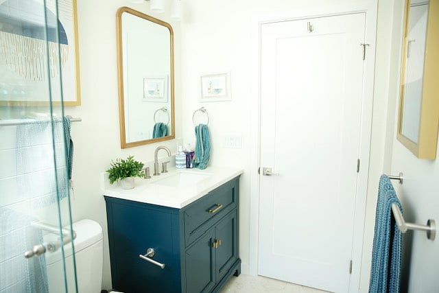 Bathroom with necessities.