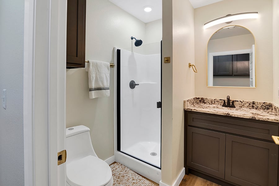 Spacious, spa-inspired full bathroom connected to Bedroom 4