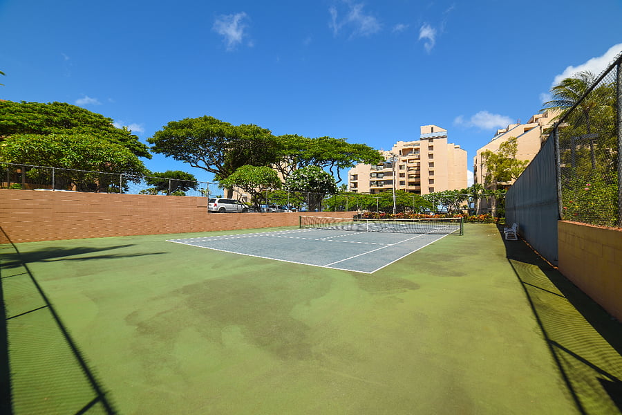 Tennis court, though may be under construction