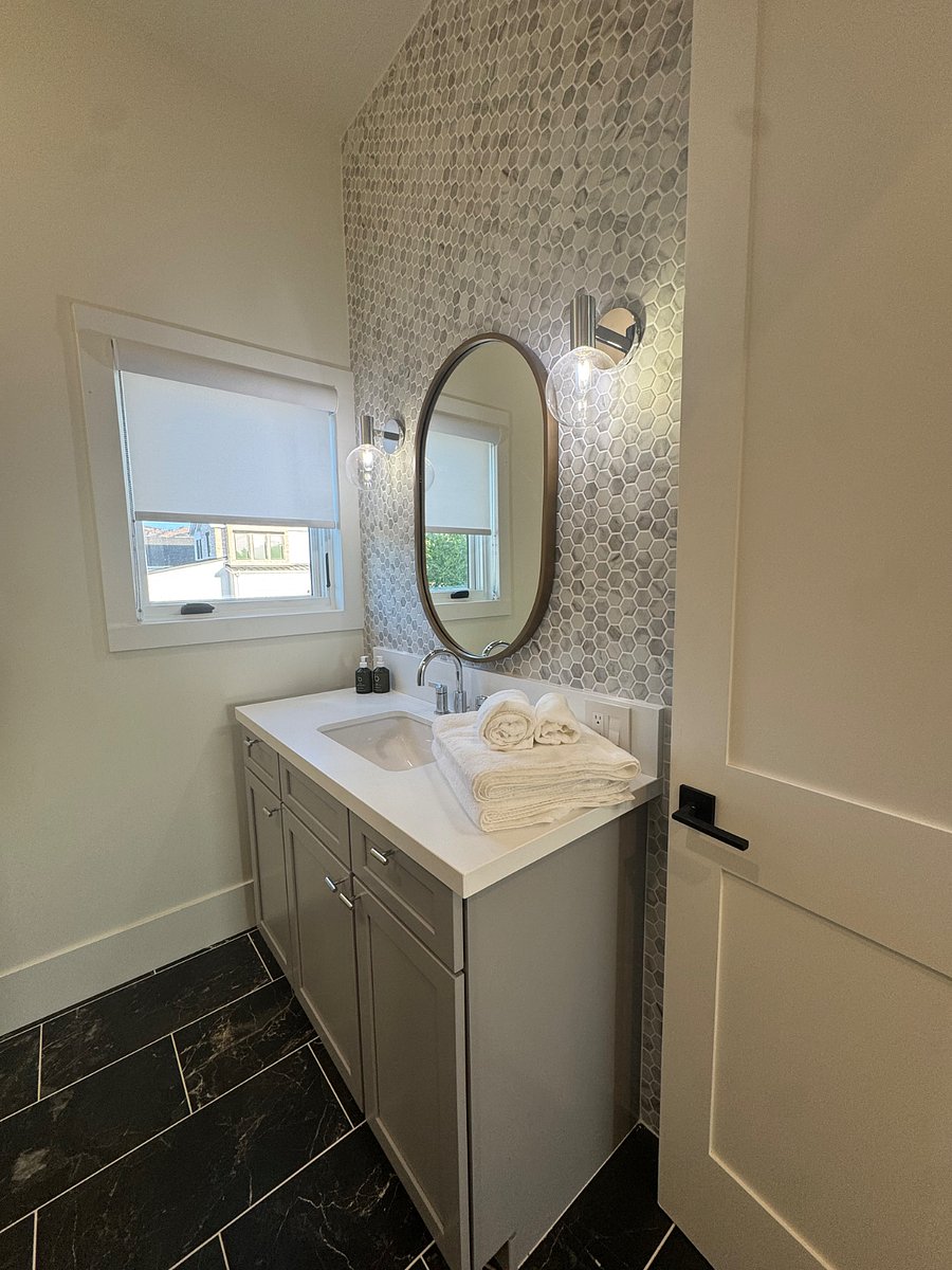 Bathroom with west view