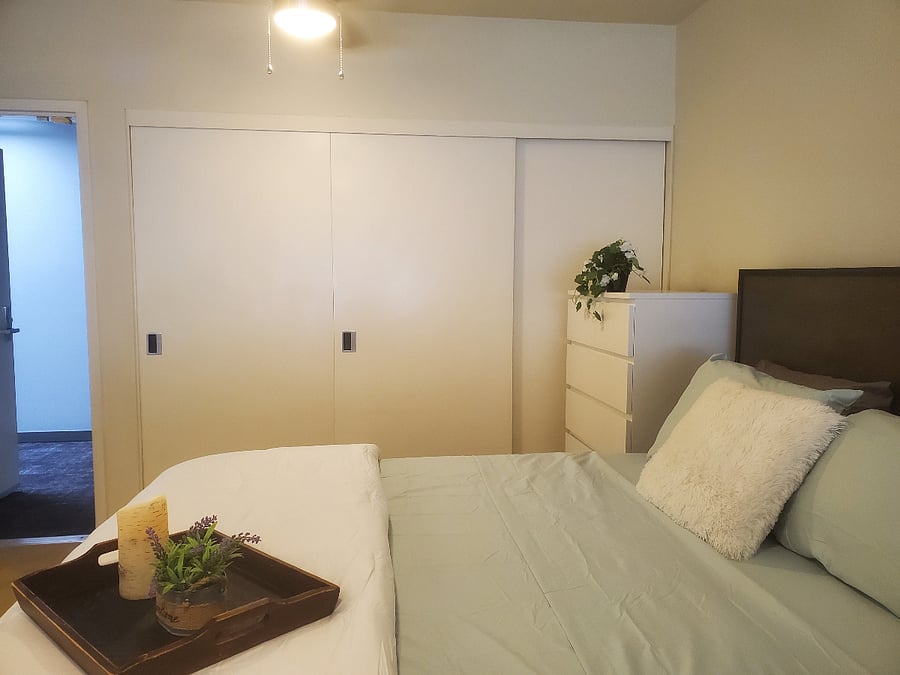 EXPANDED Size Closets. Private Exit Door