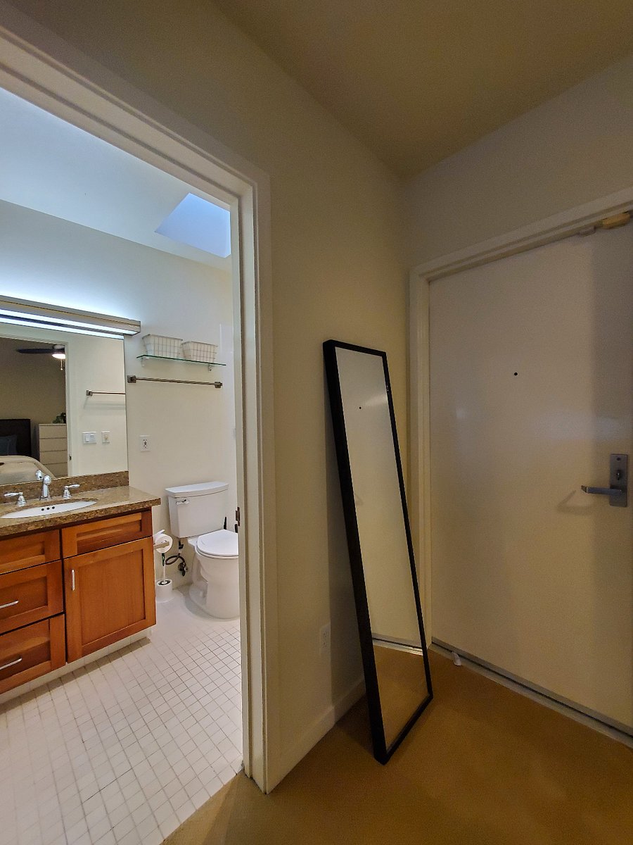 FULL Size Mirror by your Private Entrance Door