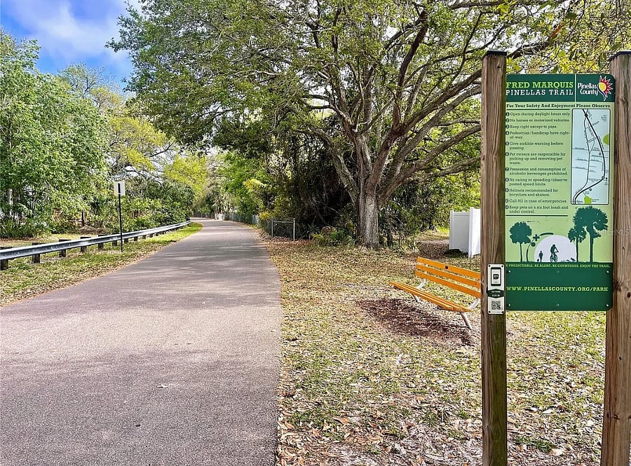 Pinellas bike trail runs along community 