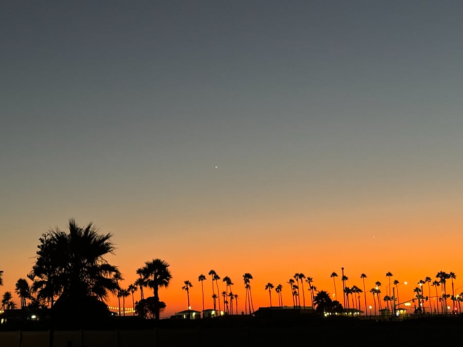 This is your night view of the beach right outside your door