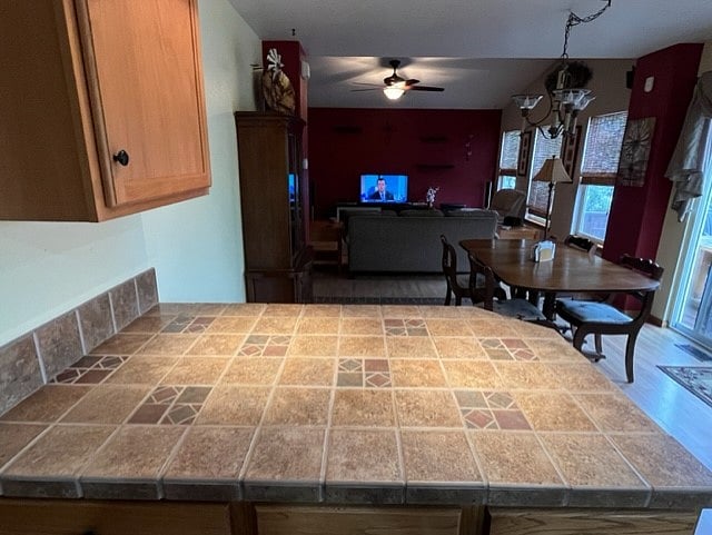 Breakfast bar in kitchen