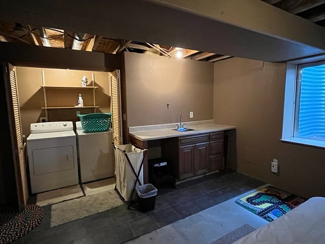Laundry in basement area