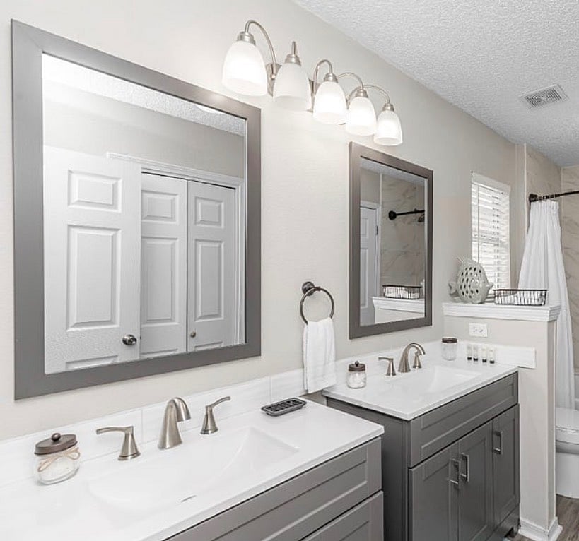 Master Bathroom with split vanity.