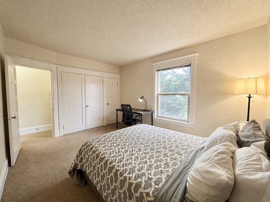 Desk for working and walk in closet