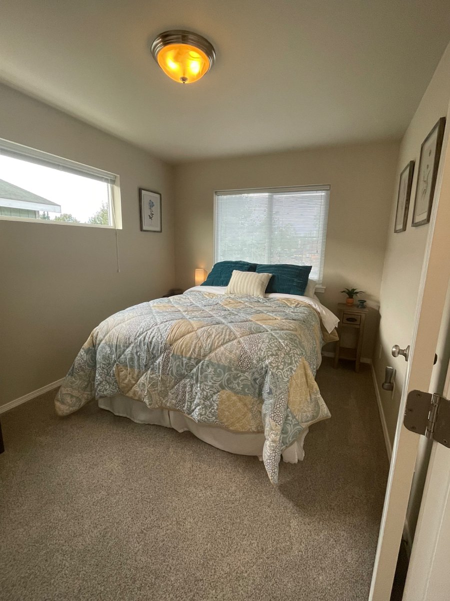Queen Bed, dresser, closet & hangers
