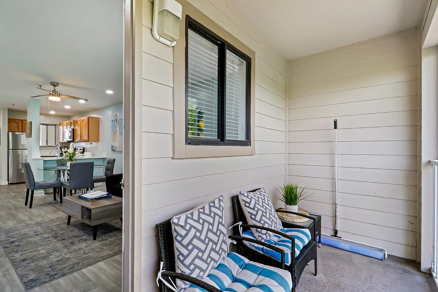 Private Outdoor Sitting Area on Screened Balcony