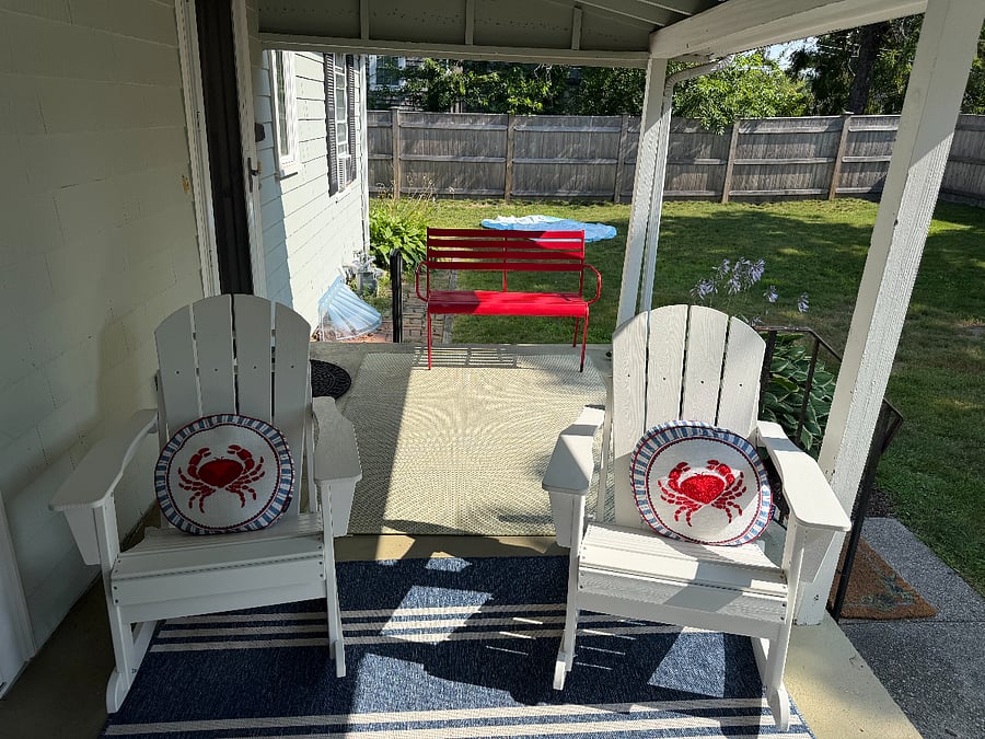 porch with fenced in side yard