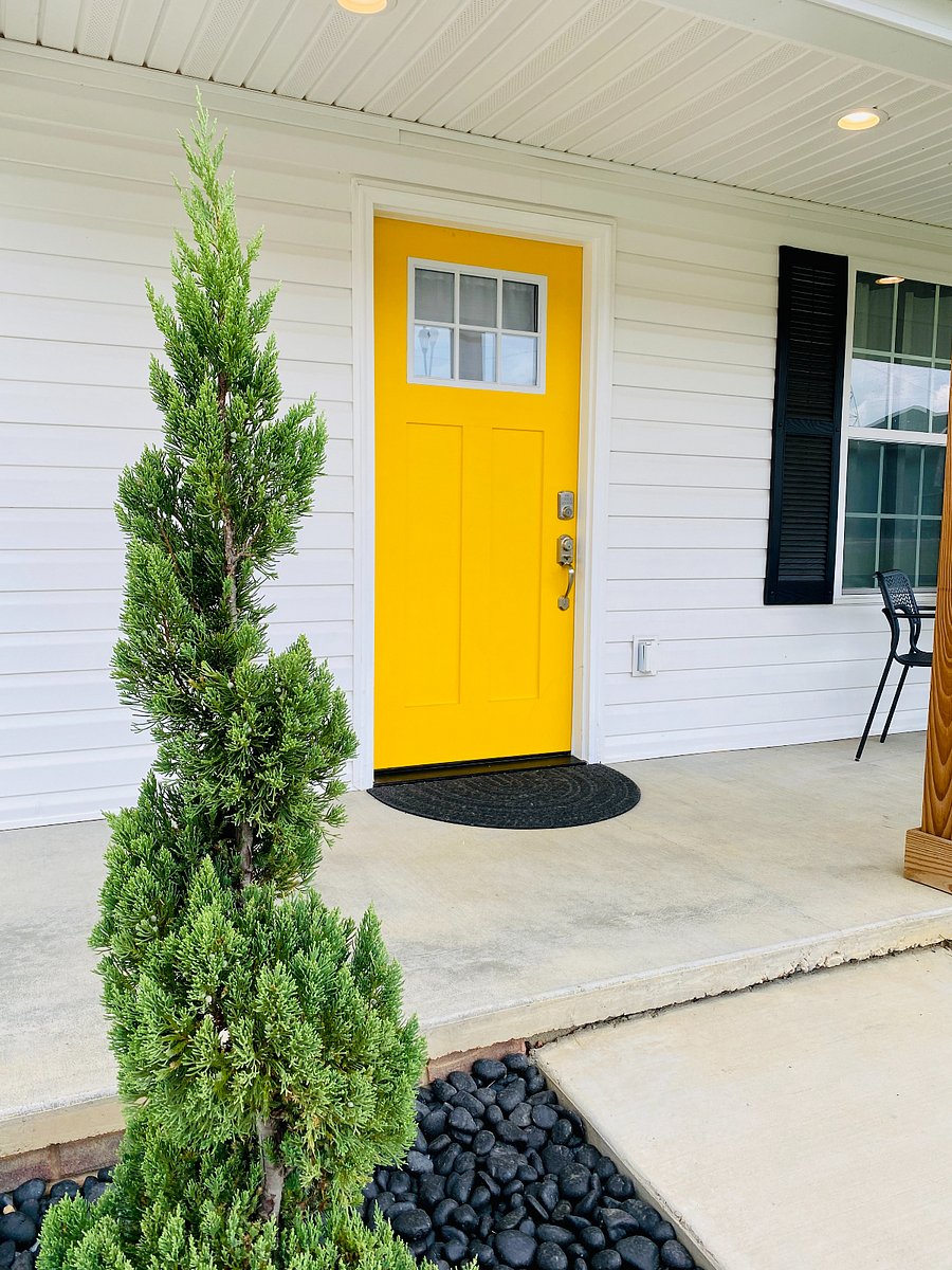 Cheery front door entry.