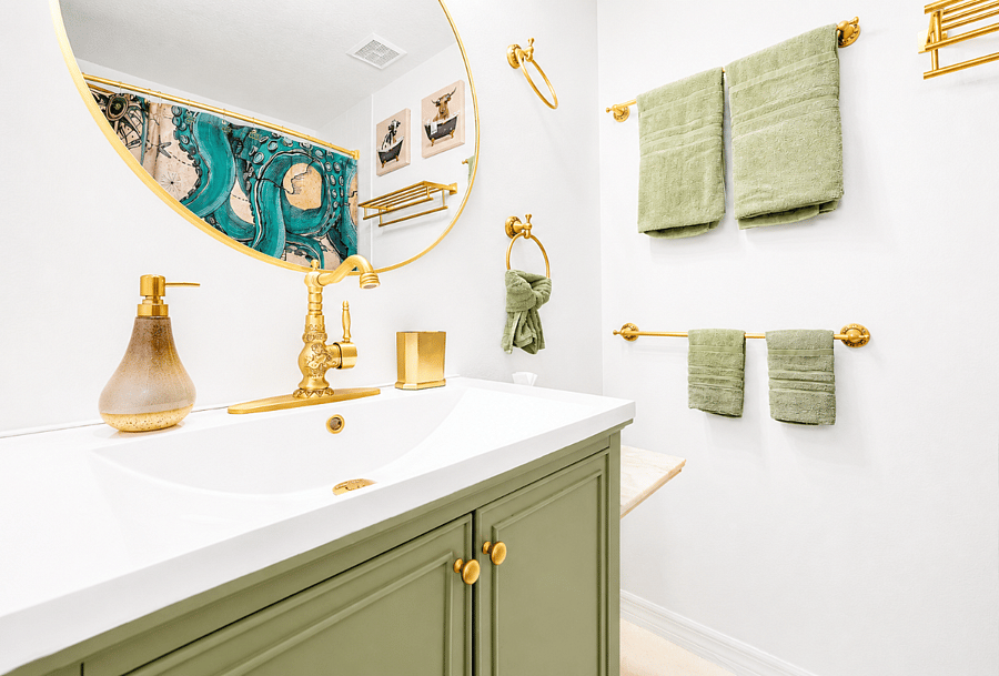 Third full bathroom with tub/shower, giving families more privacy during extended stays.