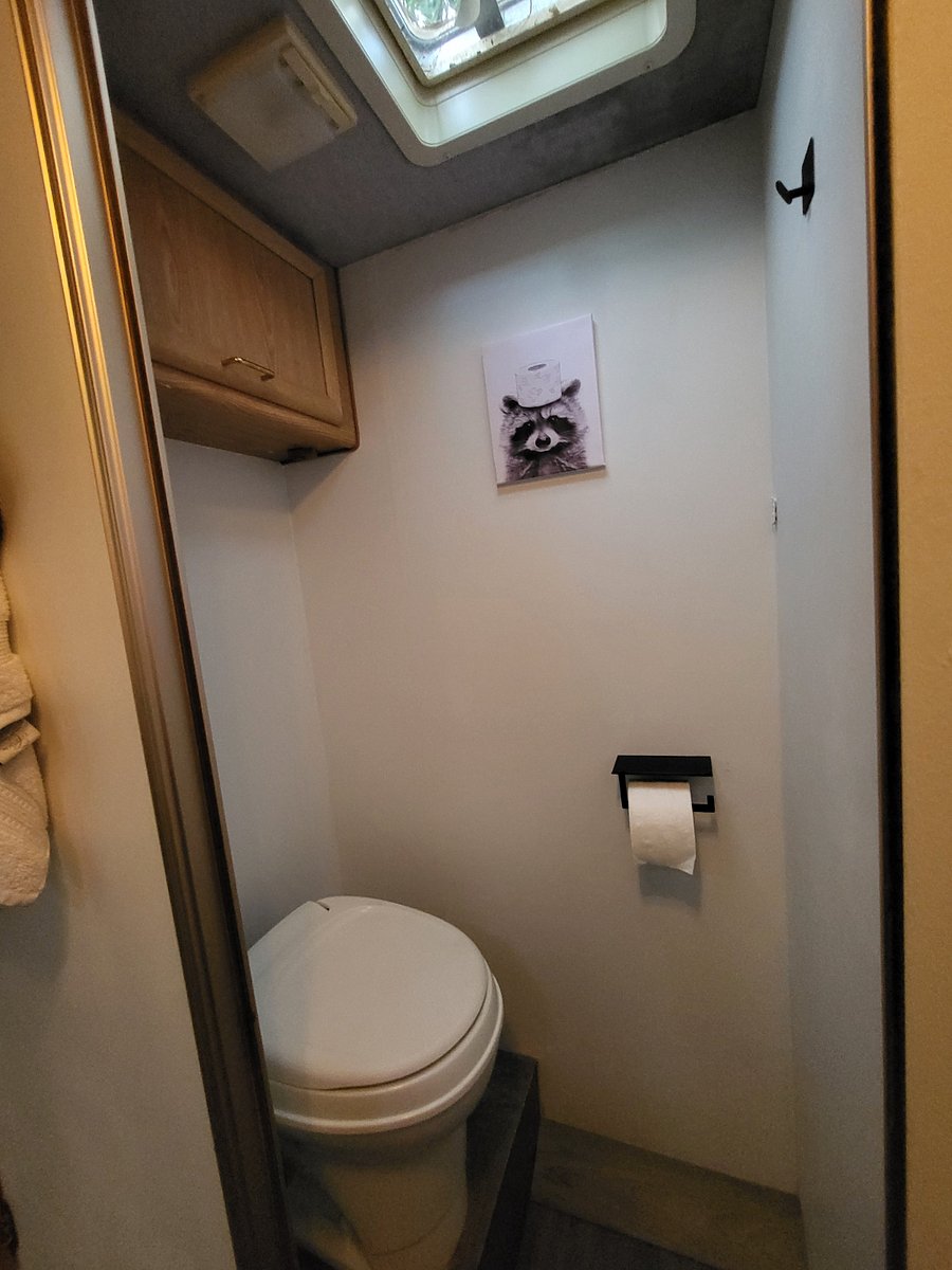 Private toilet room with skylight