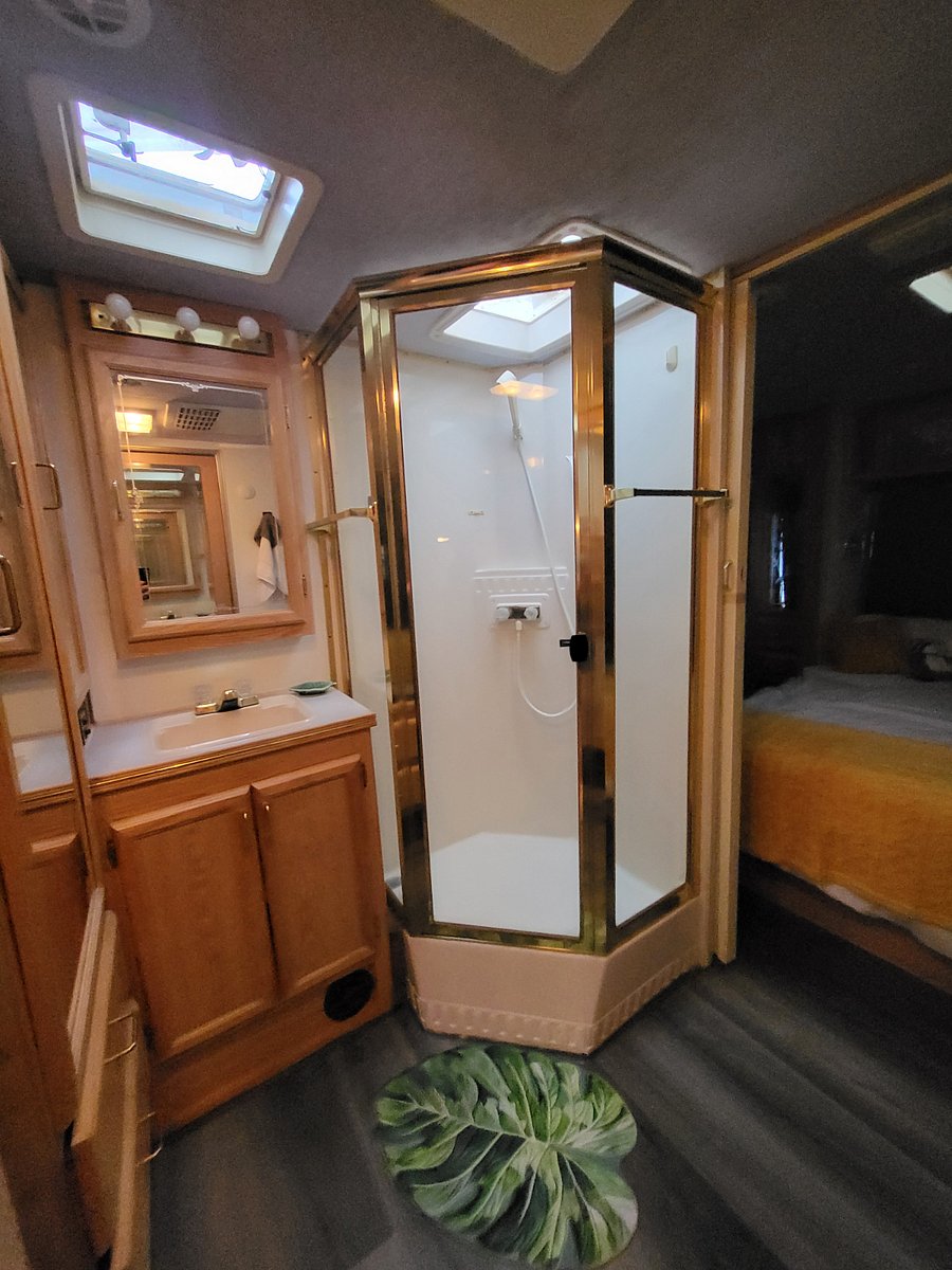 Lots of storage in bathroom