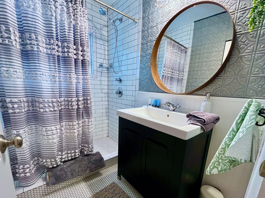Full bathroom with walk-in shower