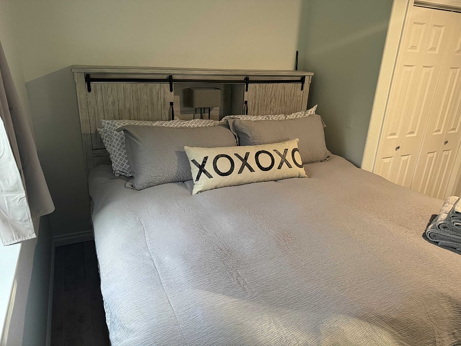 Primary bedroom with king bed