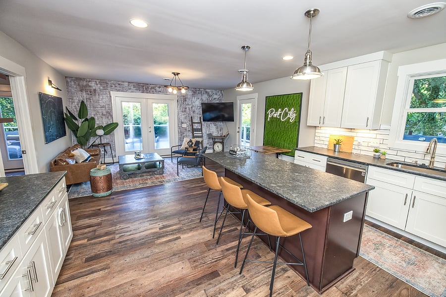 Open Concept Living Room and Kitchen