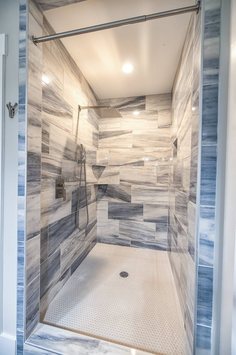 Large Tile Shower in Master Bathroom